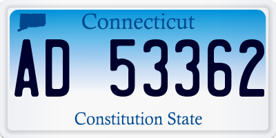 CT license plate AD53362
