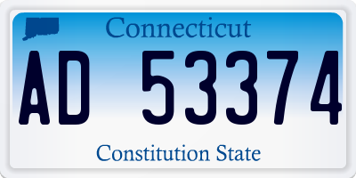 CT license plate AD53374