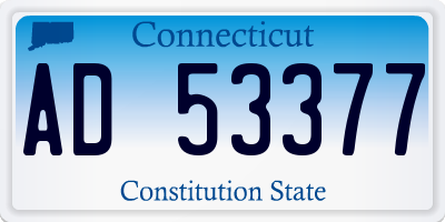 CT license plate AD53377