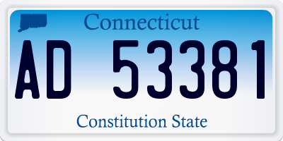 CT license plate AD53381