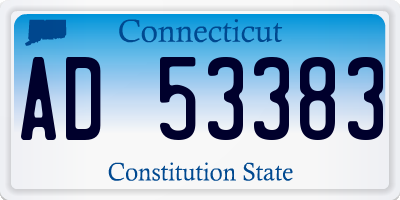CT license plate AD53383