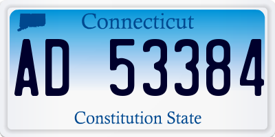 CT license plate AD53384