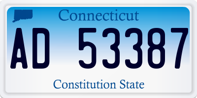 CT license plate AD53387