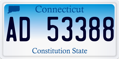 CT license plate AD53388