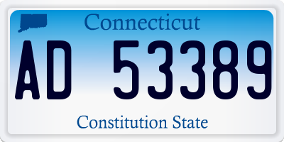 CT license plate AD53389