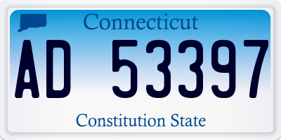 CT license plate AD53397