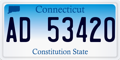 CT license plate AD53420