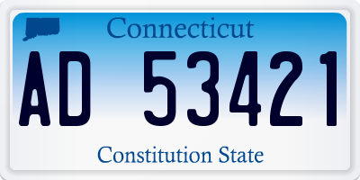 CT license plate AD53421