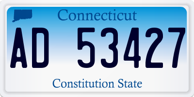CT license plate AD53427