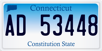 CT license plate AD53448