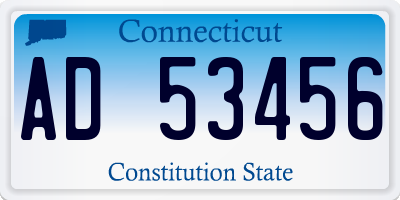 CT license plate AD53456