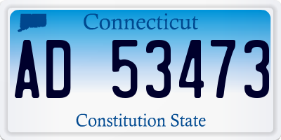 CT license plate AD53473