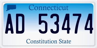 CT license plate AD53474