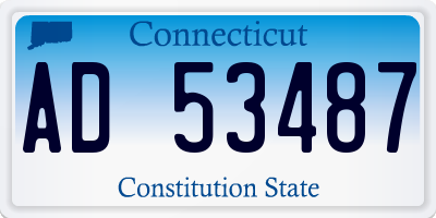 CT license plate AD53487