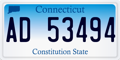 CT license plate AD53494