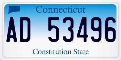 CT license plate AD53496