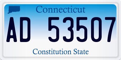 CT license plate AD53507