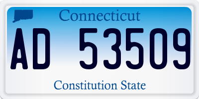 CT license plate AD53509