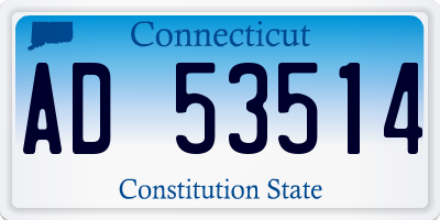 CT license plate AD53514