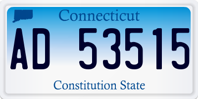 CT license plate AD53515