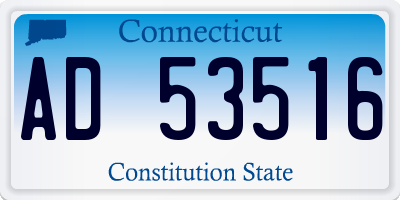 CT license plate AD53516