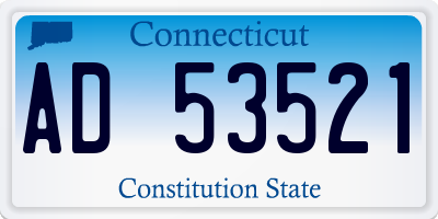CT license plate AD53521