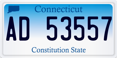 CT license plate AD53557