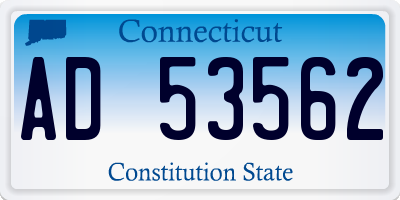 CT license plate AD53562