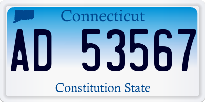 CT license plate AD53567