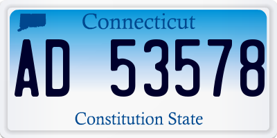 CT license plate AD53578
