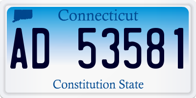 CT license plate AD53581