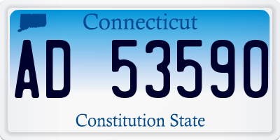 CT license plate AD53590