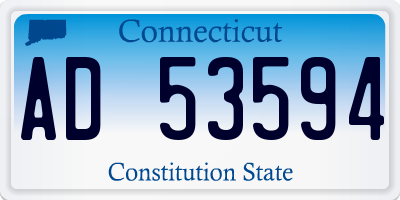CT license plate AD53594