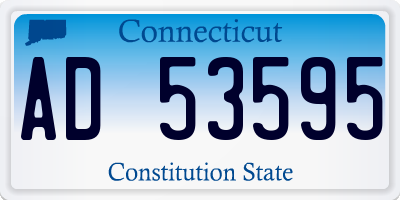 CT license plate AD53595