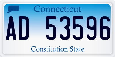 CT license plate AD53596