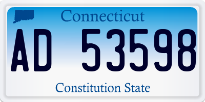 CT license plate AD53598