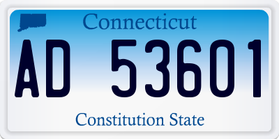 CT license plate AD53601