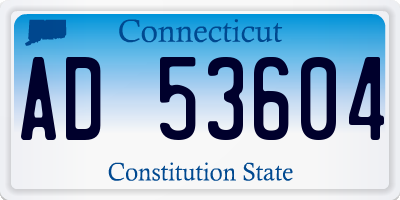 CT license plate AD53604