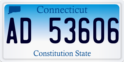 CT license plate AD53606