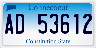 CT license plate AD53612