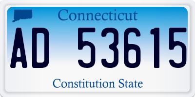 CT license plate AD53615