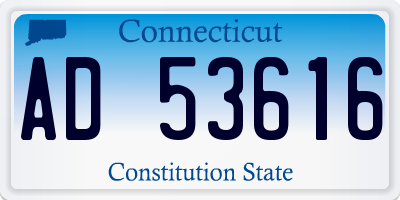 CT license plate AD53616