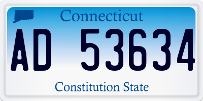 CT license plate AD53634