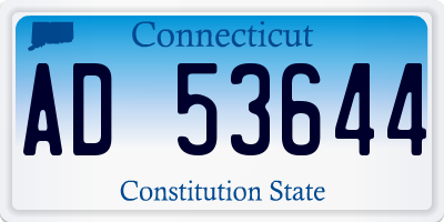 CT license plate AD53644