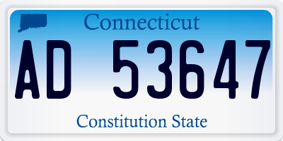 CT license plate AD53647