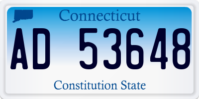 CT license plate AD53648