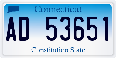 CT license plate AD53651