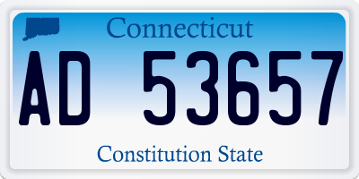 CT license plate AD53657