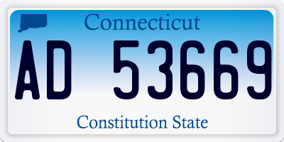 CT license plate AD53669