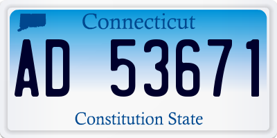 CT license plate AD53671